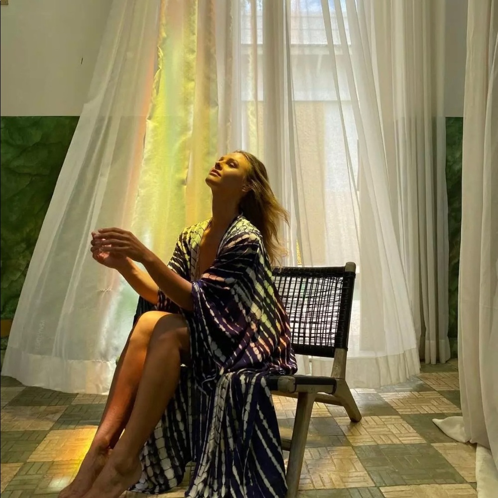 Boutique Tie Dye Beach Kimono Kaftan Cover up - Picture 2 of 5